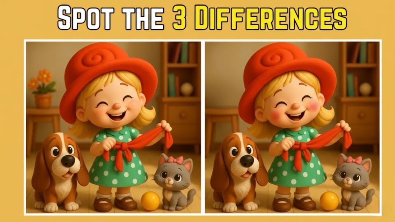 Spot The 3 Differences: Can You Find Them in 12 Seconds